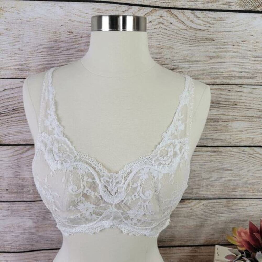 Victoria's Secret Dream Angels Lined Demi Lace Bra Ivory 34A